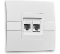 Розетка 2-местная компьютерная MONO ELECTRIC Eco (2хRj45 Cat 6) Желтая 101-090104-126