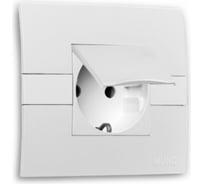 Розетка MONO ELECTRIC Eco, с заземлением, с крышкой  Желтая 101-090107-118