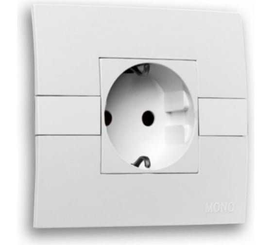 Розетка MONO ELECTRIC Eco, с заземлением, Желтая 101-090107-117 1