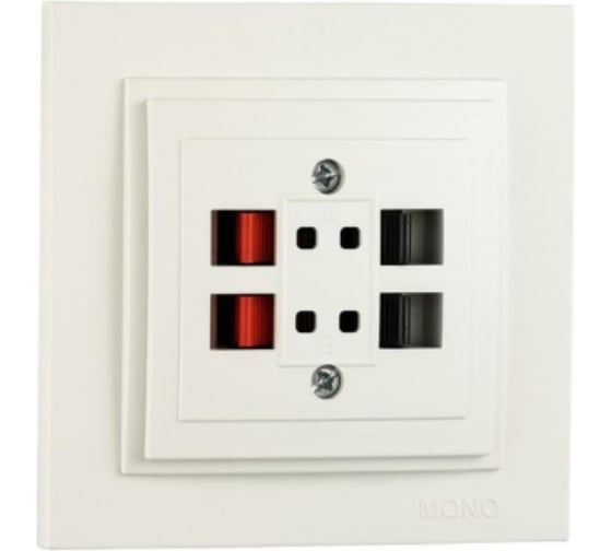 Розетка MONO ELECTRIC Larıssa ( Hı-Fı ) 2 Входа Черешня 103-303005-142 1