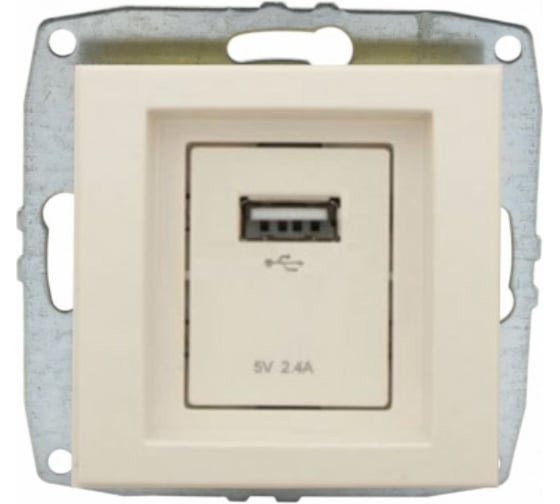Розетка Usb MONO ELECTRIC L / D Механизм Кремовая 500-001705-144 1