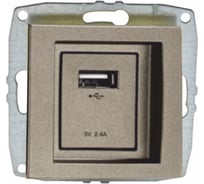 Розетка c USB зарядкой MONO ELECTRIC L / D Механизм Бронза 500-002305-177