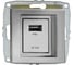 Розетка c USB зарядкой MONO ELECTRIC L / D Механизм Серебро 500-002105-177 1