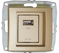 Розетка c USB зарядкой MONO ELECTRIC L / D Механизм Титан 500-002205-177