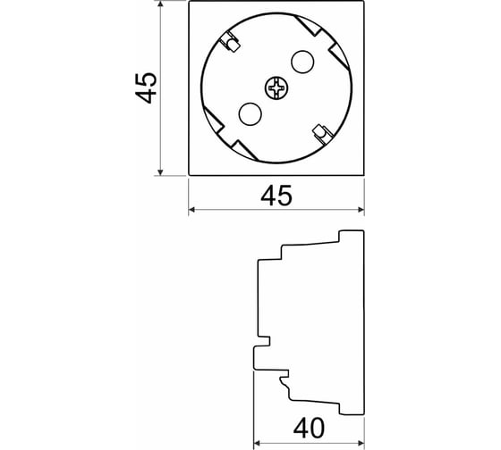 Розетка KOPOS QUADRO красная 16 A, 250 V AC QS 45X45_BB