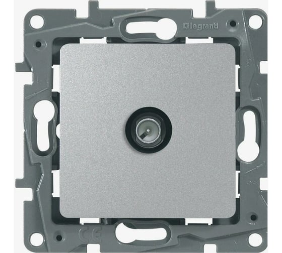 Розетка TV Legrand DIY Valena Алюминий единственная 1,5 дБ*694345 1
