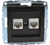 Розетка цифровая MONO ELECTRIC L / D Механизм компьютерная+телефонная (Rj45 Cat 6, Rj11 Cat3) Графит 500-002005-132