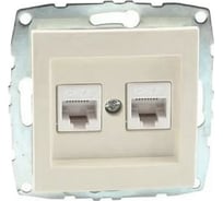 Розетка цифровая MONO ELECTRIC L / D Механизм компьютерная+телефонная (Rj45 Cat 6, Rj11 Cat3) Слоновая Кость 500-000105-132