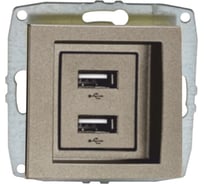 Розетка USB -зарядка Mono Electric 2-гнезда L/D механизм бронза 500-002305-178