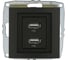 Розетка USB -зарядка Mono Electric 2-гнезда L/D механизм графит 500-002005-178 1