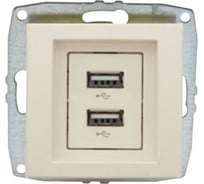 Розетка USB -зарядка Mono Electric 2-гнезда L/D механизм крем 500-001705-178