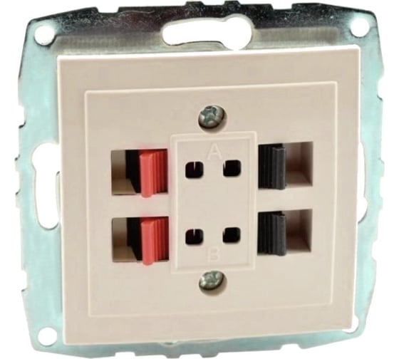 Розетка MONO ELECTRIC L / D Механизм ( Hı-Fı ) 2 Входа Кремовая 500-001705-142