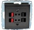 Розетка MONO ELECTRIC L / D Механизм ( Hı-Fı ) 2 Входа Графит 500-002005-142 1