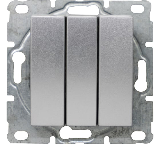 Выключатель Vesta Electric Vesta-Electric Roma SILVER трехклавишный без рамки FVK010126SRM 1