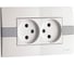 2-я розетка MONO ELECTRIC Eco без заземления, Белый/Серый 101-010205-121 1