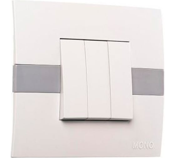 3-клавишный проходной выключатель MONO ELECTRIC Eco Белый/Белый 101-010101-108 1