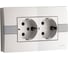 2-я розетка MONO ELECTRIC Eco с заземлением, Белый/Серый 101-010204-120 1