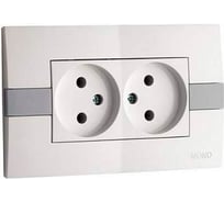 Розетка 2-я MONO ELECTRIC Eco с заземлением, Желтая 101-090104-120
