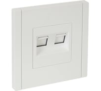 Двойная розетка RJ11+RJ45 IEK FORTEPIANO категория 5E FP235 белый FP-KT20-O-1-K01