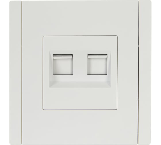 Двойная розетка RJ11+RJ45 IEK FORTEPIANO категория 5E FP235 белый FP-KT20-O-1-K01