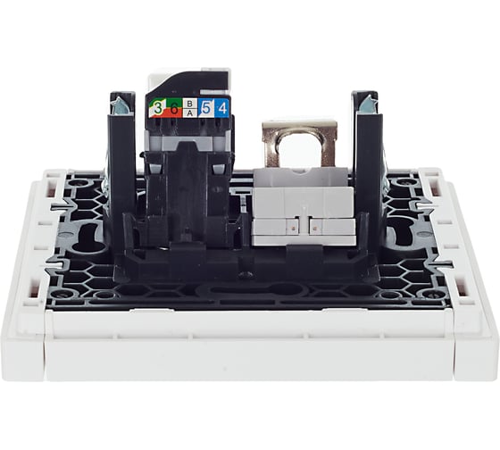Двойная розетка RJ11+RJ45 IEK FORTEPIANO категория 5E FP235 белый FP-KT20-O-1-K01