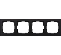 Рамка 4-местная Smartbuy пластик, черная, "Нептун" SBE-06b-Plastic-FR-4