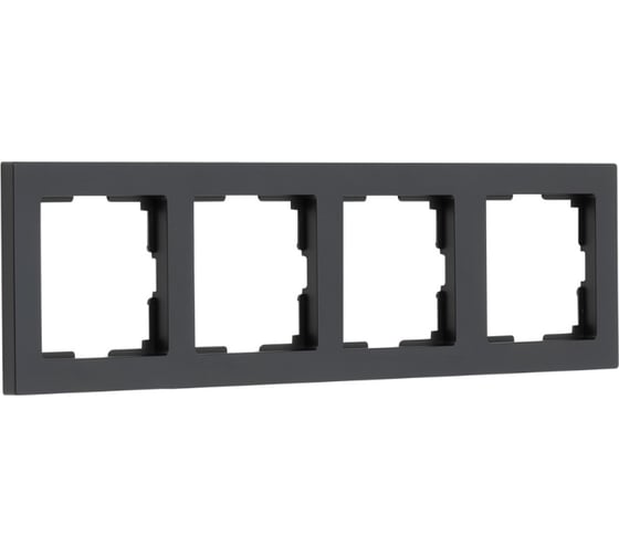Рамка 4-местная Smartbuy пластик, черная, "Нептун" SBE-06b-Plastic-FR-4