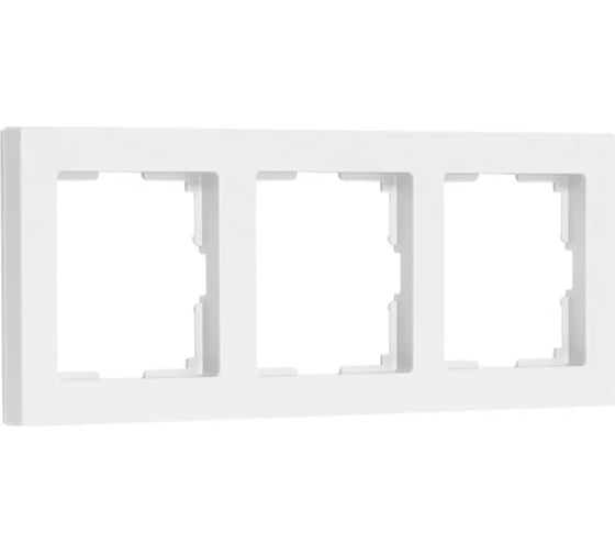 Рамка 3-местная Smartbuy пластик, белая, "Нептун" SBE-06w-Plastic-FR-3