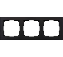 Рамка 3-местная Smartbuy пластик, черная, "Нептун" SBE-06b-Plastic-FR-3