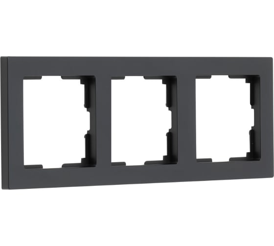 Рамка 3-местная Smartbuy пластик, черная, "Нептун" SBE-06b-Plastic-FR-3