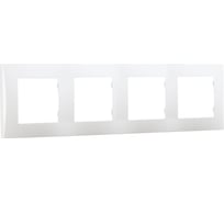 Рамка 4-местная Smartbuy горизонтальная, белая, "Вега" SBE-08w-00-FR-4