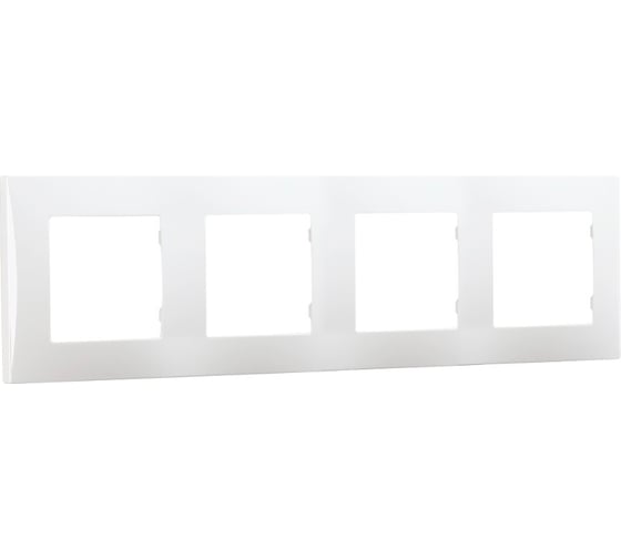 Рамка 4-местная Smartbuy горизонтальная, белая, "Вега" SBE-08w-00-FR-4 1