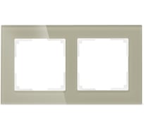 Рамка 2-местная Smartbuy стекло, коричневая, "Нептун" SBE-05br-Glass-FR-2
