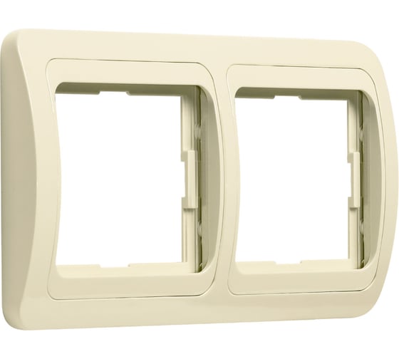 Рамка 2-местная Smartbuy горизонтальная, бежевая, "Марс" SBE-02i-00-FR-2