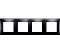 Рамка 4-местная Smartbuy горизонтальная, черная, "Вега" SBE-08b-00-FR-4