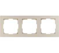 Рамка 3-местная Smartbuy пластик, бежевая, "Нептун" SBE-06i-Plastic-FR-3