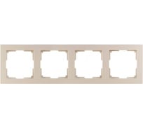 Рамка 4-местная Smartbuy пластик, бежевая, "Нептун" SBE-06i-Plastic-FR-4