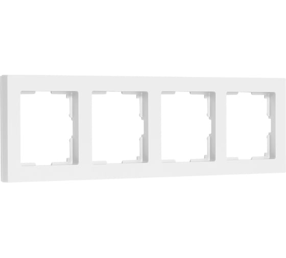Рамка 4-местная Smartbuy пластик, белая, "Нептун" SBE-06w-Plastic-FR-4