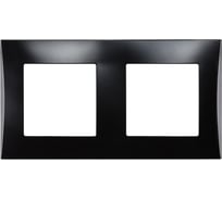 Рамка 2-местная Smartbuy горизонтальная, черная, "Вега" SBE-08b-00-FR-2