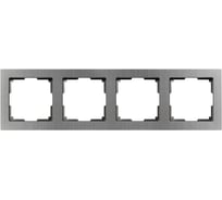 Рамка 4-местная Smartbuy пластик, серый никель, "Нептун" SBE-06gn-Metal-FR-4