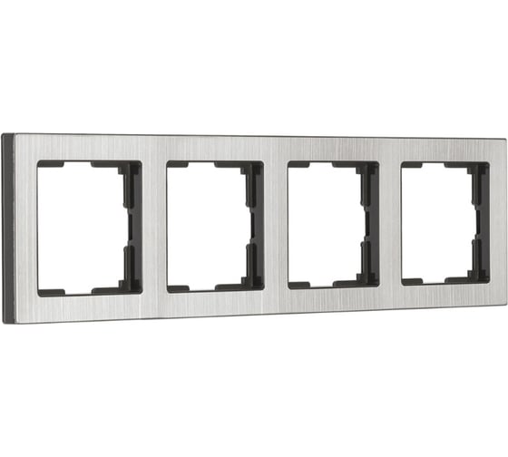 Рамка 4-местная Smartbuy пластик, серый никель, "Нептун" SBE-06gn-Metal-FR-4