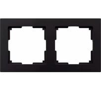 Рамка 2-местная Smartbuy пластик, черная, "Нептун" SBE-06b-Plastic-FR-2
