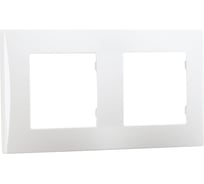 Рамка 2-местная Smartbuy горизонтальная, белая, "Вега" SBE-08w-00-FR-2
