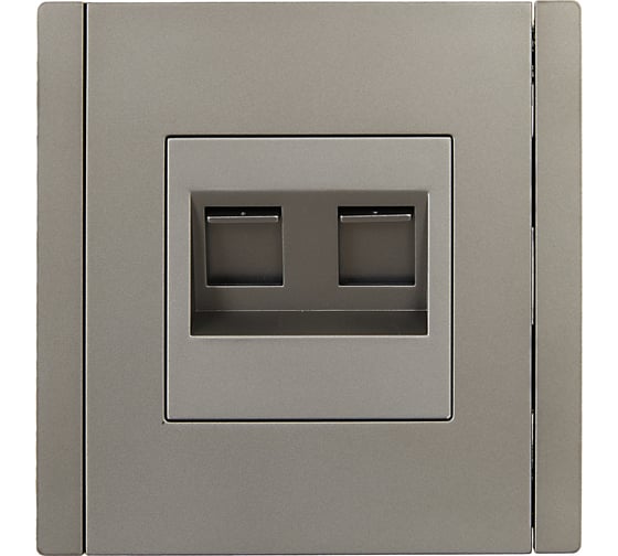 Двойная розетка RJ11+RJ45 IEK FORTEPIANO категория 5E FP535 сталь FP-KT20-O-1-K46