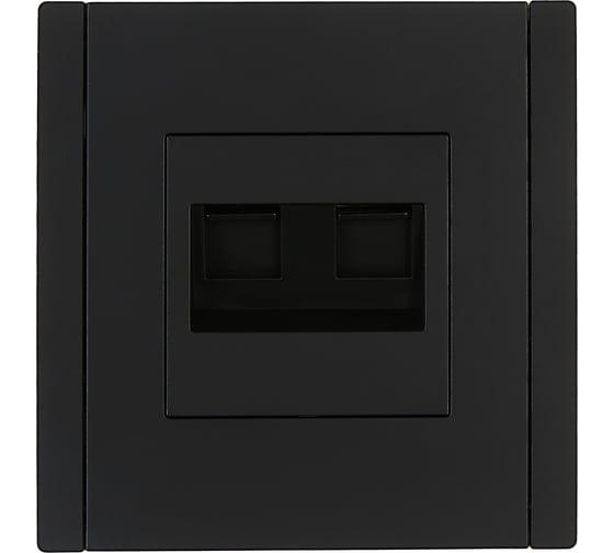 Двойная розетка RJ11+RJ45 IEK FORTEPIANO категория 5E FP135 черный FP-KT20-O-1-K02