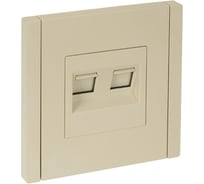 Двойная розетка RJ11+RJ45 IEK FORTEPIANO категория 5E FP435 ваниль FP-KT20-O-1-K10