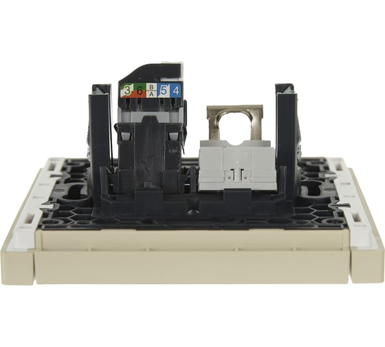 Двойная розетка RJ11+RJ45 IEK FORTEPIANO категория 5E FP435 ваниль FP-KT20-O-1-K10