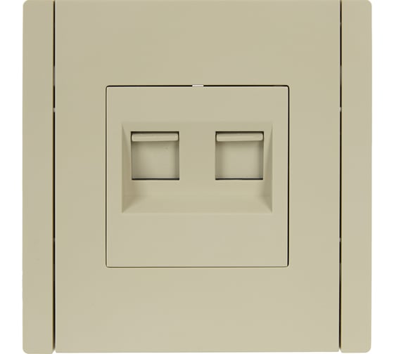 Двойная розетка RJ11+RJ45 IEK FORTEPIANO категория 5E FP435 ваниль FP-KT20-O-1-K10