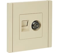 Двойная розетка TV+RJ45 IEK FORTEPIANO категория 5E FP436 ваниль FP-AK20-1-K10