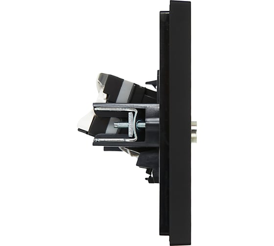 Двойная розетка TV+RJ45 IEK FORTEPIANO категория 5E FP136 черный FP-AK20-1-K02